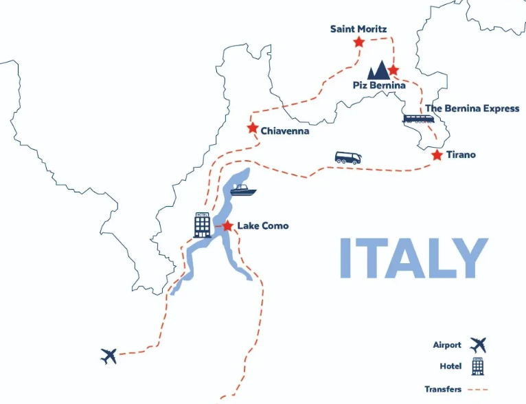Lake Como, Milan & St Moritz including The Bernina Express